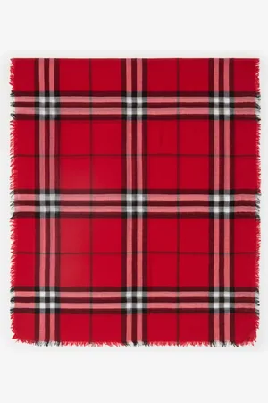 Burberry Wide Check Wool Scarf