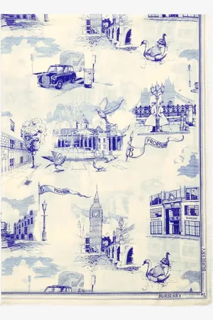 Burberry London Landmarks Wool Silk Scarf