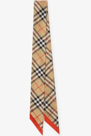 Burberry Skinny Contrast Check Silk Scarf