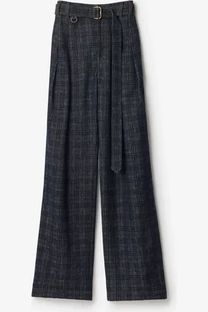 Burberry High Rise Wide Check Denim Jeans
