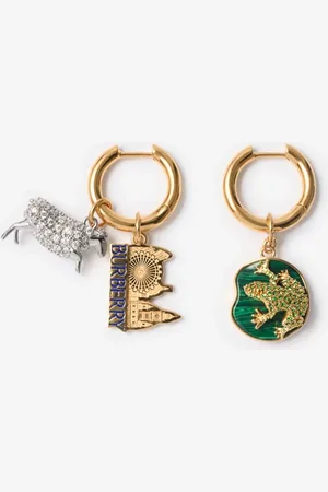 Burberry Charm Hoop Earrings​