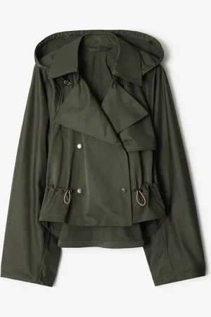 Burberry Satin Hooded Trench Jacket