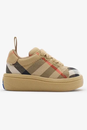Burberry Childrens Check Cotton Sneakers
