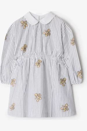 Burberry Childrens Thomas Bear Striped Cotton Dress