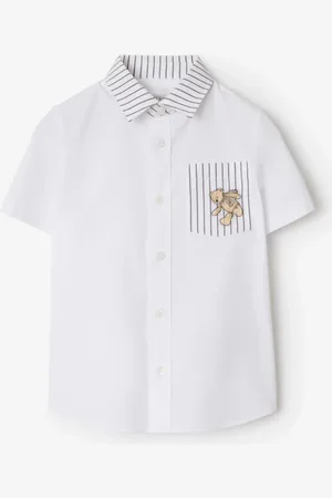 Burberry Childrens Thomas Bear Striped Cotton Shirt
