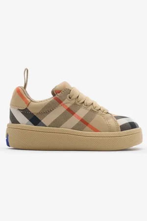Burberry Childrens Check Cotton Sneakers