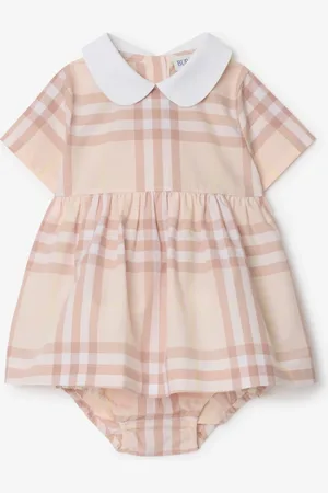 Burberry Childrens Check Cotton Poplin Dress with Bloomers