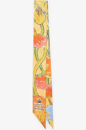 Burberry Skinny Highgrove Cascading Flowers Silk Scarf