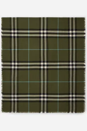 Burberry Wide Check Wool Scarf