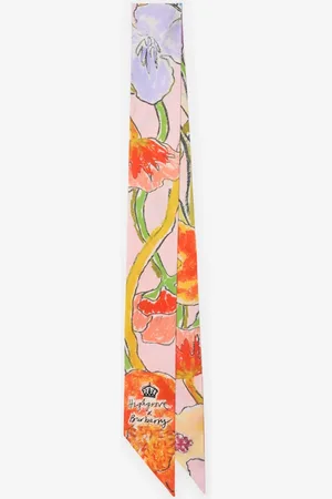 Burberry Skinny Highgrove Cascading Flowers Silk Scarf