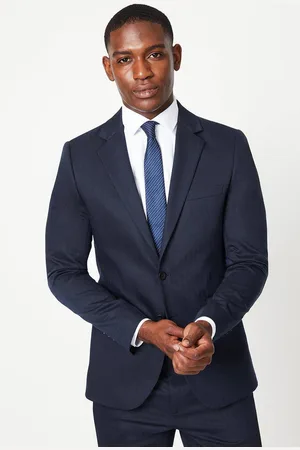 Burton Mens Slim Fit Herringbone Suit Jacket