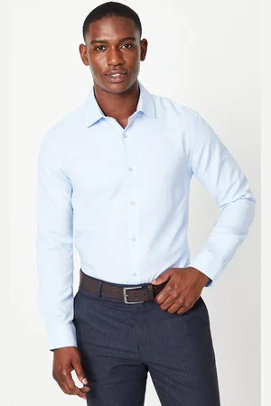 Burton Mens Easy Iron Oxford Slim Fit Long Sleeve Shirt