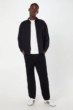 Burton Mens Washed Loose Straight Fit Jeans