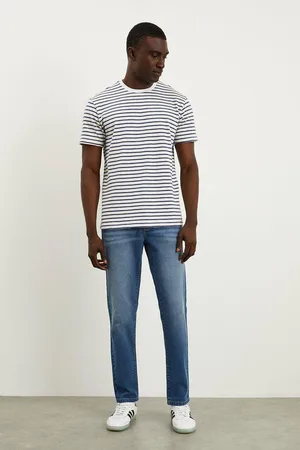 Burton Mens Mid Wash Slim Fit Jeans