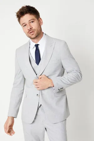 Burton Mens Slim Fit Heathered Wedding Suit Jacket