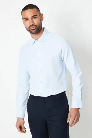 Burton Mens Slim Fit Long Sleeve Herringbone Shirt