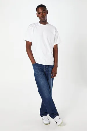 Burton Mens Dark Wash Loose Straight Fit Jean