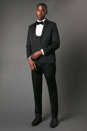 Burton Mens Slim Fit Tuxedo Suit Trouser