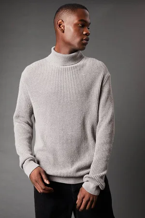 Burton Mens Cotton Rich Ribbed Roll Neck Jumper