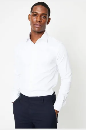 Burton Mens Slim Fit Long Sleeve Easy Iron Shirt