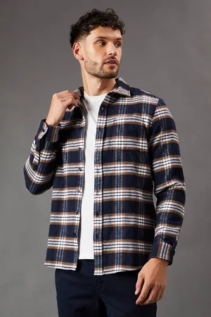 Burton Mens Manhattan Brushed Check Long Sleeve Shirt