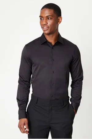 Burton Mens Slim Fit Long Sleeve Easy Iron Shirt