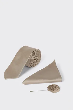 Burton Mens Slim Tie With Pocket Square and Pin