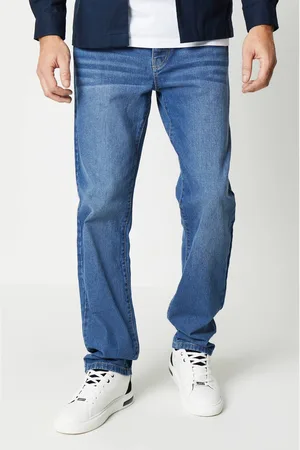 Burton Mens Mid Wash Straight Fit Jeans
