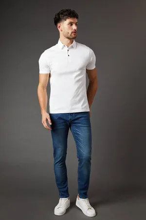 Burton Mens Blue Wash Skinny Fit Jeans