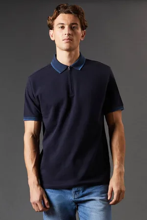 Burton Mens Pique Tipped Zip Polo Shirt