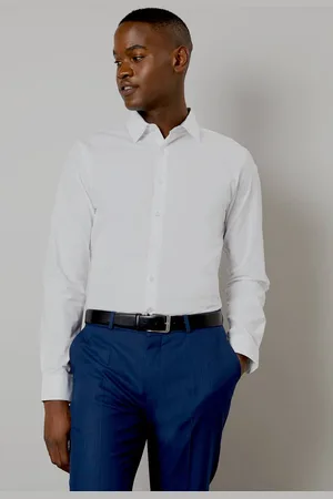 Burton Mens Premium Cotton Tailored Fit Long Sleeve Shirt