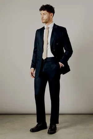 Burton Mens Herringbone Tailored Fit Suit Trousers