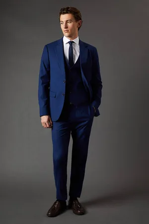 Burton Mens French Navy Slim Fit Essential Suit Trousers