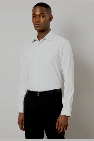 Burton Mens 1904 Slim Fit Stretch Non-Iron Stripe Long Sleeve Shirt