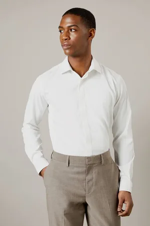Burton Mens 1904 Slim Fit Stretch Non-Iron Long Sleeve Shirt