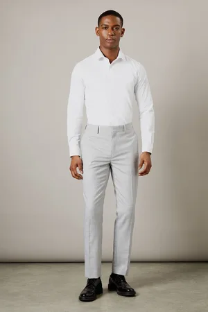 Burton Mens Heathered Slim Fit Suit Trousers
