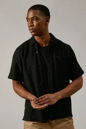 Burton Mens Jacquard Textured Short Sleeve Shirt