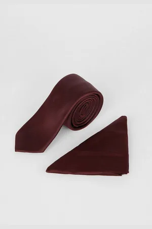 Burton Mens Plain Tie And Pocket Square Set