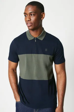 Burton Mens Block Stripe Zip Polo Shirt