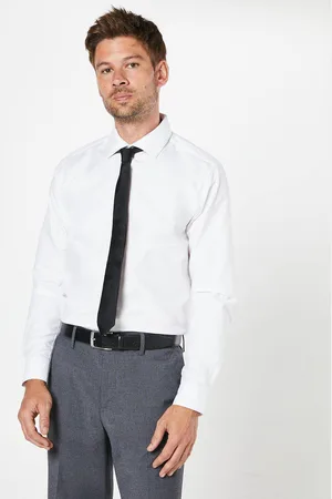 Burton Mens Easy Iron Diamond Tailored Fit Long Sleeve Shirt