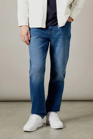 Burton Mens Mid Wash Stretch Straight Fit Jeans