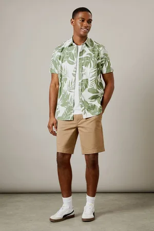 Burton Mens Leaf Print Short Sleeve Shirt