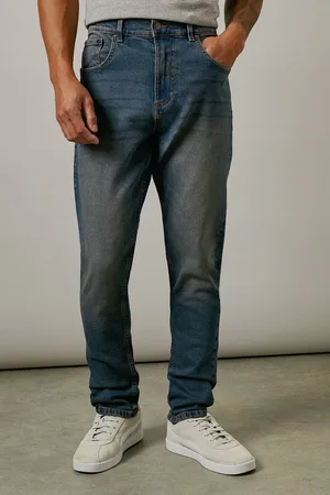 Burton Mens Vintage Wash Stretch Slim Fit Jeans