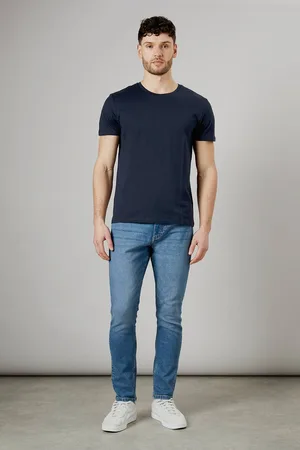 Burton Mens Stone Wash Stretch Slim Fit Jeans