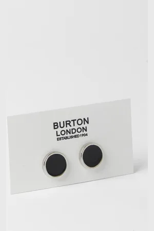 Burton Mens Black And Circle Cufflinks