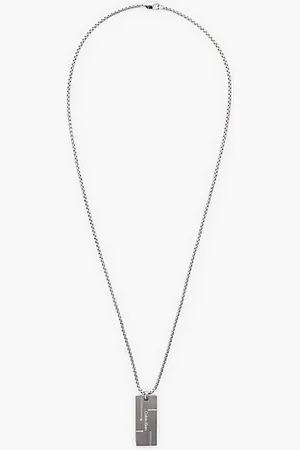 Calvin Klein Geometric Grid Pendant Necklace