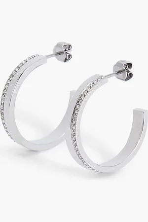 Calvin Klein Crystal Open Hoop Earrings