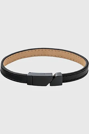 Calvin Klein Asymmetric Tag Leather Bracelet