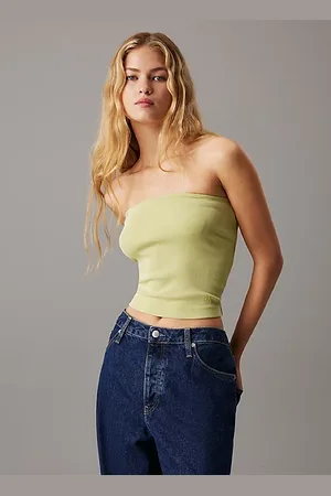 Calvin Klein Ribbed Cotton Strapless Top