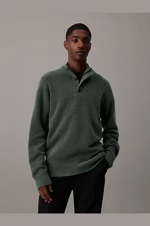 Calvin Klein Merino Button Neck Jumper